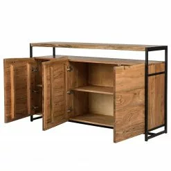 Ars manufacti Sideboard Kaawo - Akazie massiv / Metall - Akazie / Schwarz -Büromöbel Verkaufsgeschäft 1000276806 220713 040 DETAILS P000000001000276806