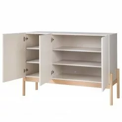Studio Copenhagen Highboard Cooby - Muschelweiß / Eiche Hell -Büromöbel Verkaufsgeschäft 1000276945 220713 035 DETAILS P000000001000276945