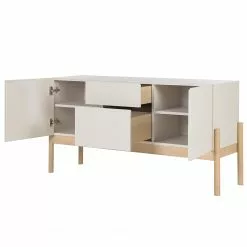 Studio Copenhagen Sideboard Cooby I - Muschelweiß / Eiche Hell -Büromöbel Verkaufsgeschäft 1000276966 220729 040 DETAILS P000000001000276966