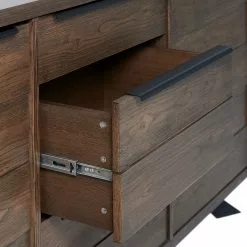 Red Living Sideboard Berck - Echtholzfurnier / Metall - Raucheiche / Schwarz -Büromöbel Verkaufsgeschäft 1000277640 210706 14081300071 DETAILS P000000001000277640