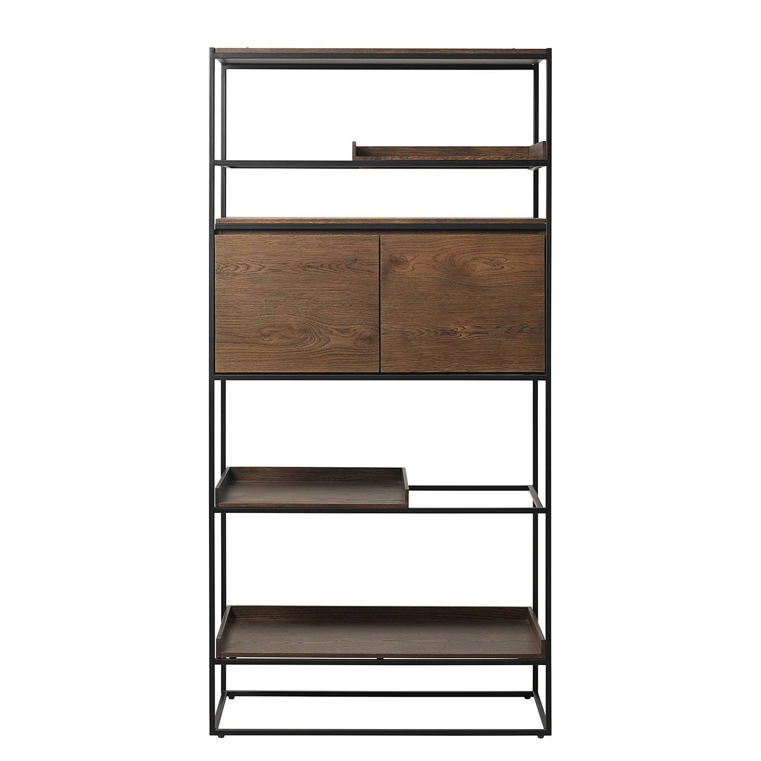 Red Living Regal Ratho - Echtholzfurnier / Metall - Raucheiche / Schwarz 3 Red Living Regal Ratho - Echtholzfurnier / Metall - Raucheiche / Schwarz