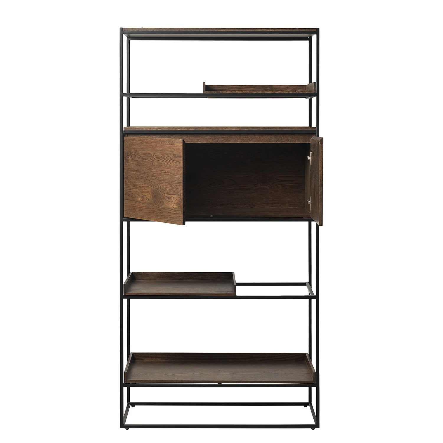 Red Living Regal Ratho - Echtholzfurnier / Metall - Raucheiche / Schwarz 6 Red Living Regal Ratho - Echtholzfurnier / Metall - Raucheiche / Schwarz – Bild 4