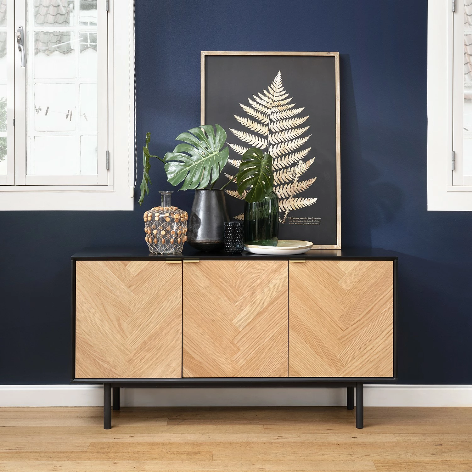 Loftscape Sideboard Charlo - Echtholzfurnier - Eiche / Schwarz 4 Loftscape Sideboard Charlo - Echtholzfurnier - Eiche / Schwarz – Bild 2