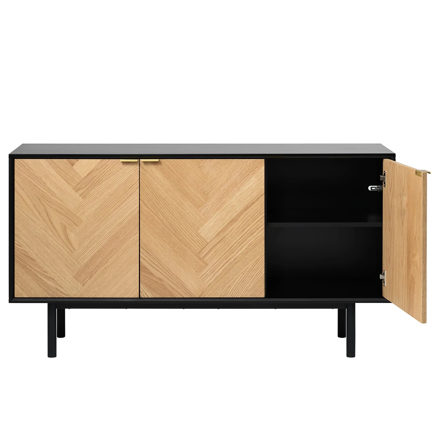 Loftscape Sideboard Charlo - Echtholzfurnier - Eiche / Schwarz 8 Loftscape Sideboard Charlo - Echtholzfurnier - Eiche / Schwarz – Bild 6