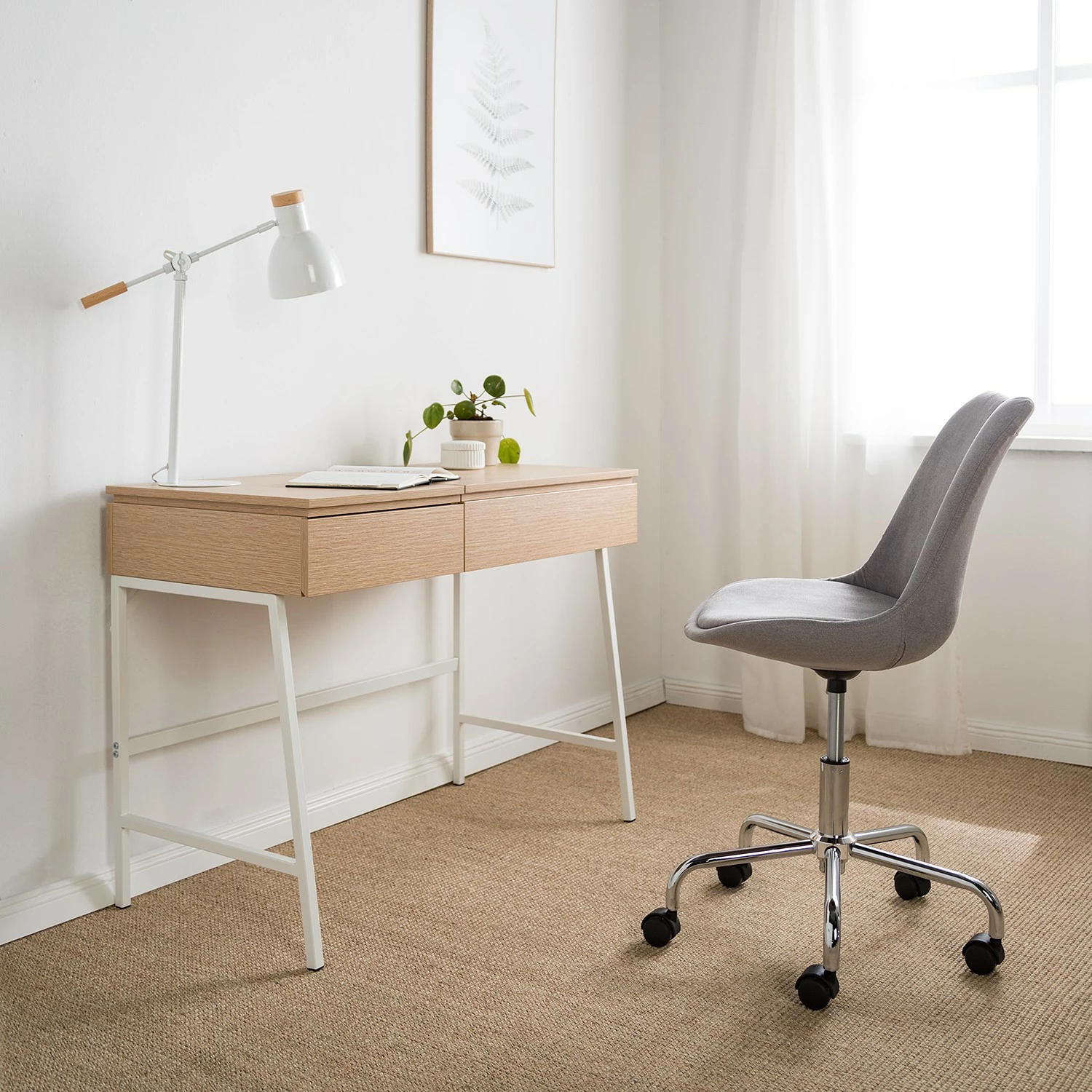 Mørteens Bürodrehstuhl Aledas II - Hellgrau - Chrom glänzend 4 Mørteens Bürodrehstuhl Aledas II - Hellgrau - Chrom glänzend – Bild 2