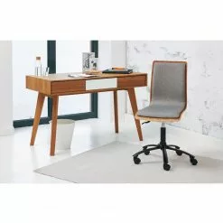 Loftscape Bürodrehstuhl Morez - Mischgewebe / Walnuss Furnier / Eisen - Grau / Walnuss / Schwarz -Büromöbel Verkaufsgeschäft 1000278347 210715 11270800089 MOOD DETAILS P000000001000278347 mood