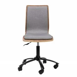 Loftscape Bürodrehstuhl Morez - Mischgewebe / Walnuss Furnier / Eisen - Grau / Walnuss / Schwarz -Büromöbel Verkaufsgeschäft 1000278347 210715 11270800090 DETAILS P000000001000278347