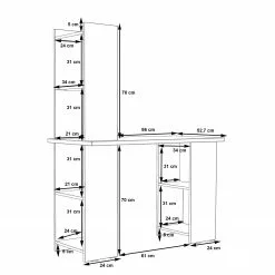 Fredriks Schreibtischkombination Bill - Eiche Sonoma Dekor -Büromöbel Verkaufsgeschäft 1000280657 210813 08153700015 SKETCH DETAILS P000000001000280657 sketch