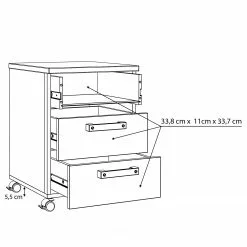 Red Living Rollcontainer Clifford - Altholz Dekor / Dunkelgrau -Büromöbel Verkaufsgeschäft 1000280660 210813 08153800039 SKETCH DETAILS P000000001000280660 sketch