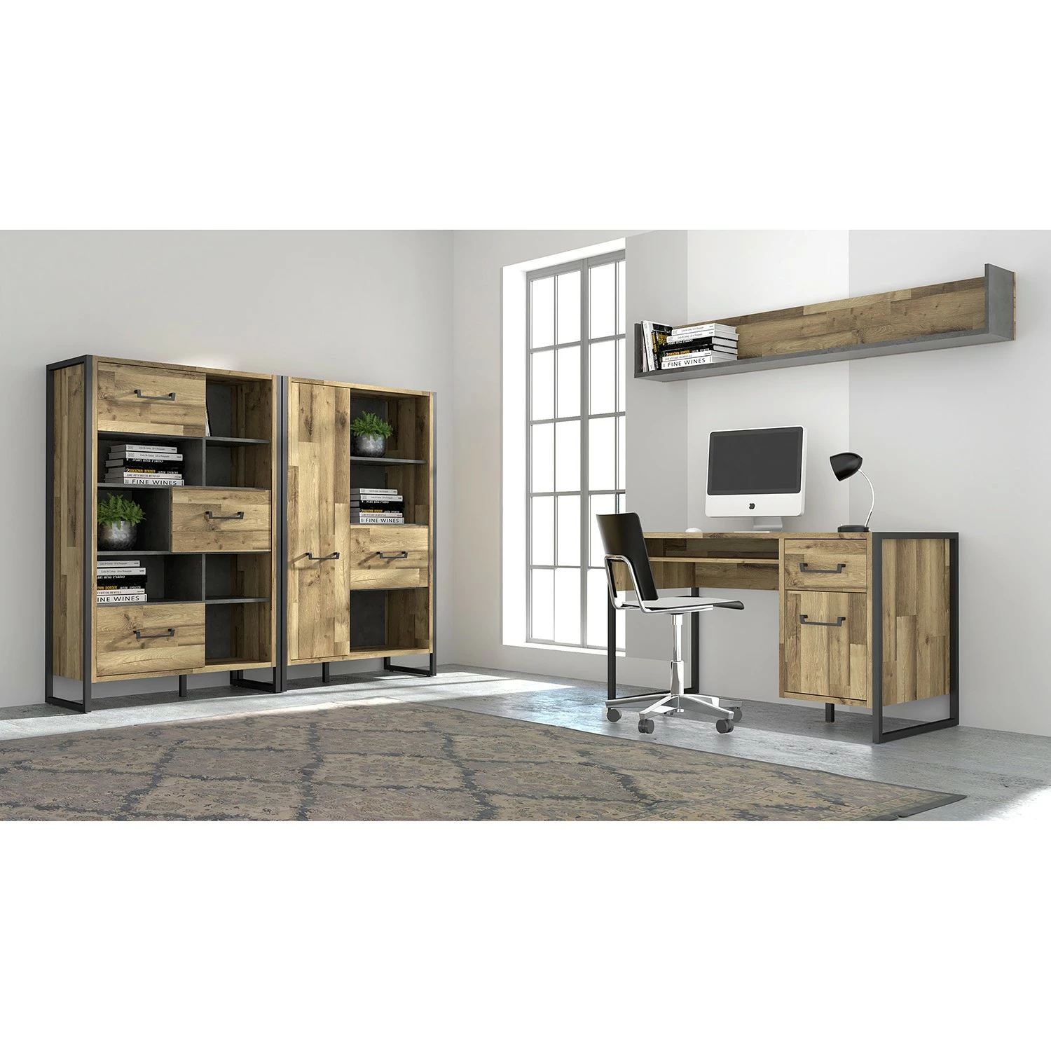 Red Living Regal Voru II - Eiche Stirling Dekor / Anthrazit 4 Red Living Regal Voru II - Eiche Stirling Dekor / Anthrazit – Bild 2