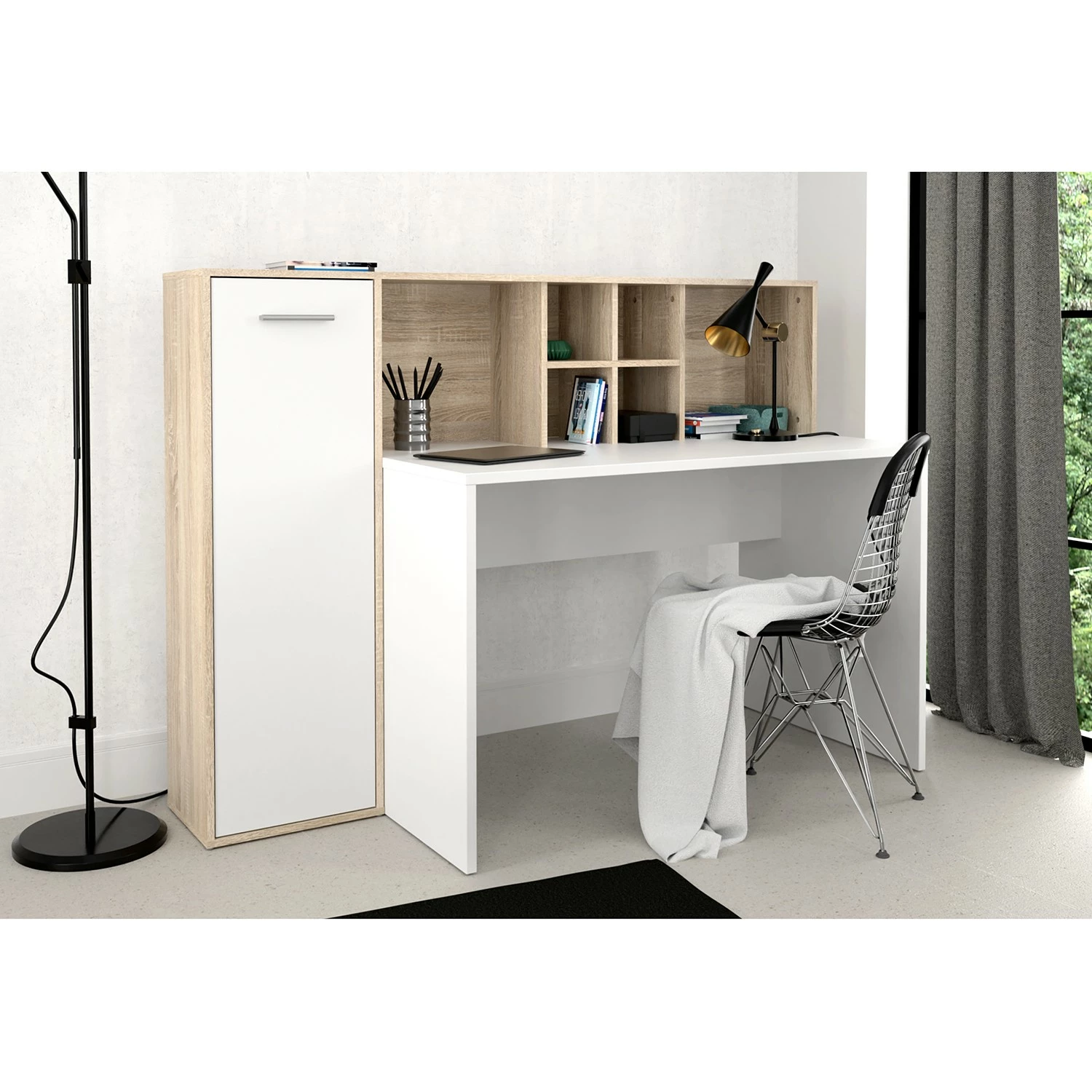 Fredriks Schreibtischkombination Eston - Eiche Sonoma Dekor 4 Fredriks Schreibtischkombination Eston - Eiche Sonoma Dekor – Bild 2