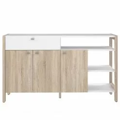 Norrwood Kommode Holvik - Eiche Sonoma Dekor / Weiß -Büromöbel Verkaufsgeschäft 1000280679 210813 08154500153 DETAILS P000000001000280679