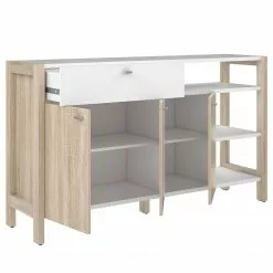 Norrwood Kommode Holvik - Eiche Sonoma Dekor / Weiß -Büromöbel Verkaufsgeschäft 1000280679 210813 08154500155 DETAILS P000000001000280679