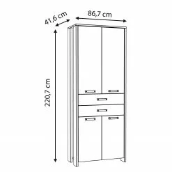 Red Living Aktenschrank Clifford - Altholz Dekor / Dunkelgrau -Büromöbel Verkaufsgeschäft 1000280706 210813 08155800362 SKETCH DETAILS P000000001000280706 sketch