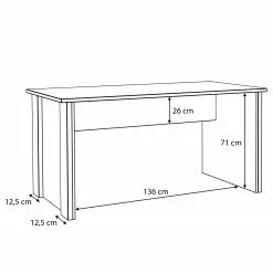 Red Living Schreibtisch Clifford - Breite: 153 cm 15 Red Living Schreibtisch Clifford - Breite: 153 cm -Büromöbel Verkaufsgeschäft 1000280707 210813 08155800371 SKETCH DETAILS P000000001000280707 sketch