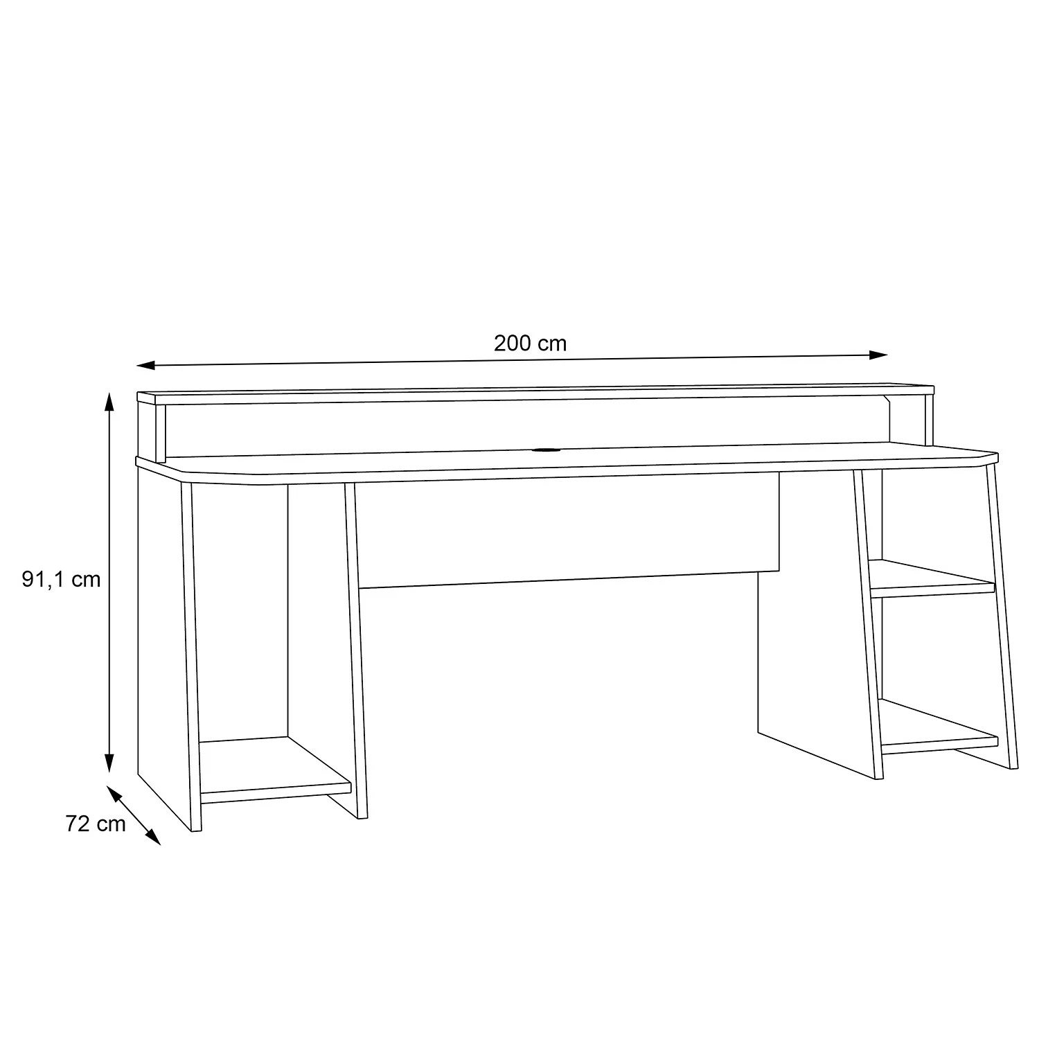 Fredriks Schreibtisch Trent IV - (mit Beleuchtung) Matt Schwarz 7 Fredriks Schreibtisch Trent IV - (mit Beleuchtung) Matt Schwarz – Bild 5