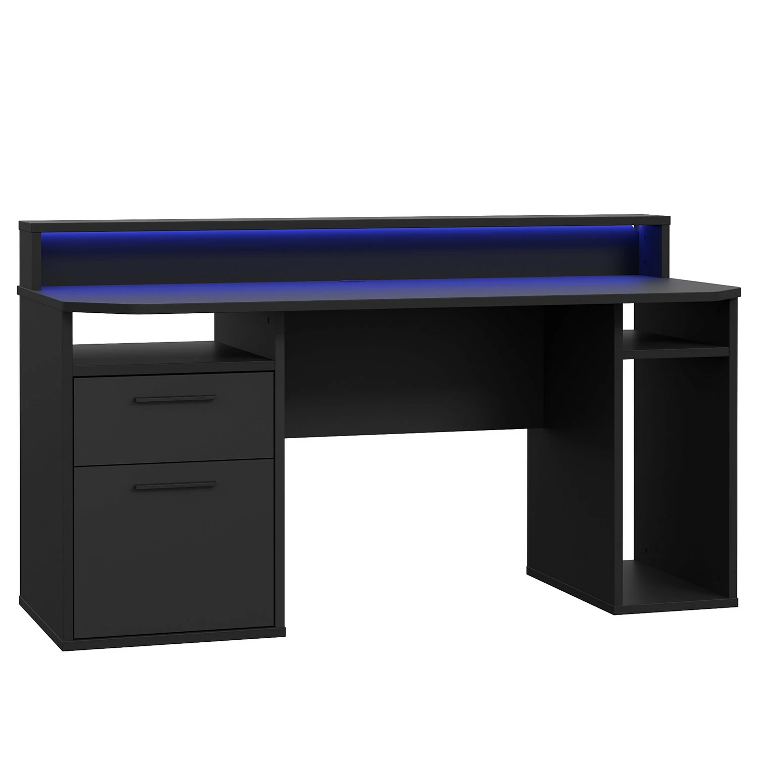 Fredriks Schreibtisch Trent III - Matt Schwarz - Mit Beleuchtung 3 Fredriks Schreibtisch Trent III - Matt Schwarz - Mit Beleuchtung
