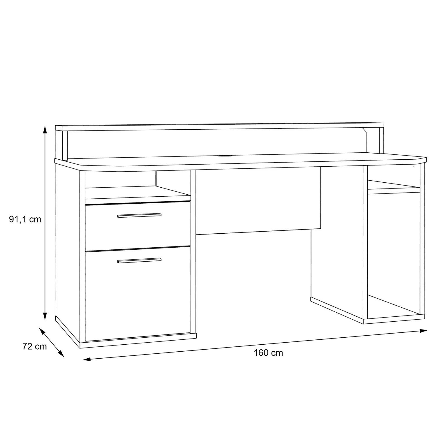 Fredriks Schreibtisch Trent III - Matt Schwarz - Mit Beleuchtung 11 Fredriks Schreibtisch Trent III - Matt Schwarz - Mit Beleuchtung – Bild 9