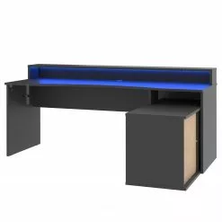 Fredriks Eckschreibtisch Trent - (mit Beleuchtung) Matt Schwarz -Büromöbel Verkaufsgeschäft 1000280718 210813 08160200439 DETAILS P000000001000280718