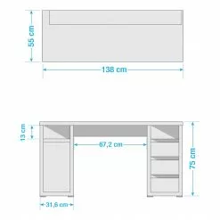 Fredriks Schreibtisch Nichols - Weiß -Büromöbel Verkaufsgeschäft 1000280769 210809 06062100002 SKETCH DETAILS P000000001000280769 sketch