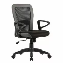 Fredriks Bürodrehstuhl Pialba - Kunstleder & Mesh / Kunststoff - Schwarz / Dunkelgrau -Büromöbel Verkaufsgeschäft 1000280786 210809 06062700030 DETAILS P000000001000280786