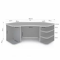 Fredriks Eckschreibtisch Crosswoods - Anthrazit / Weiß -Büromöbel Verkaufsgeschäft 1000280802 210913 08560500010 SKETCH DETAILS P000000001000280802 sketch