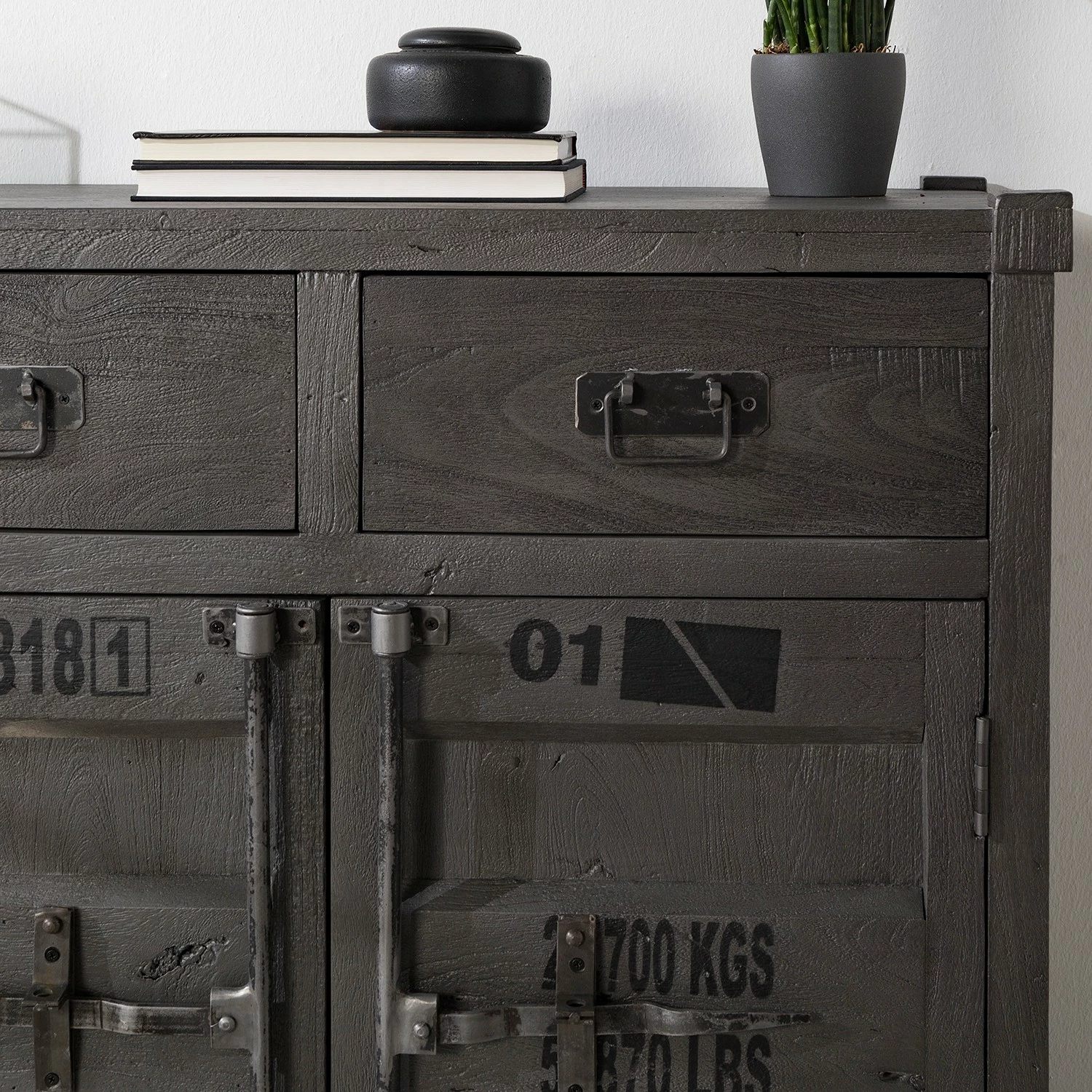 Wolf-Möbel Sideboard Container - Akazie Grau 5 Wolf-Möbel Sideboard Container - Akazie Grau – Bild 3