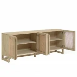 Loftscape Sideboard Risley - Mindi massiv / Rattan -Büromöbel Verkaufsgeschäft 1000282685 210729 06153000017 DETAILS P000000001000282685