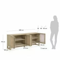 Loftscape Sideboard Risley - Mindi massiv / Rattan -Büromöbel Verkaufsgeschäft 1000282685 210729 06153100026 SKETCH DETAILS P000000001000282685 sketch