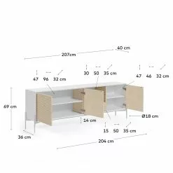 Loftscape Sideboard Maredale - Esche teilmassiv - Weiß / Esche 13 Loftscape Sideboard Maredale - Esche teilmassiv - Weiß / Esche -Büromöbel Verkaufsgeschäft 1000282702 210729 06155200095 SKETCH DETAILS P000000001000282702 sketch