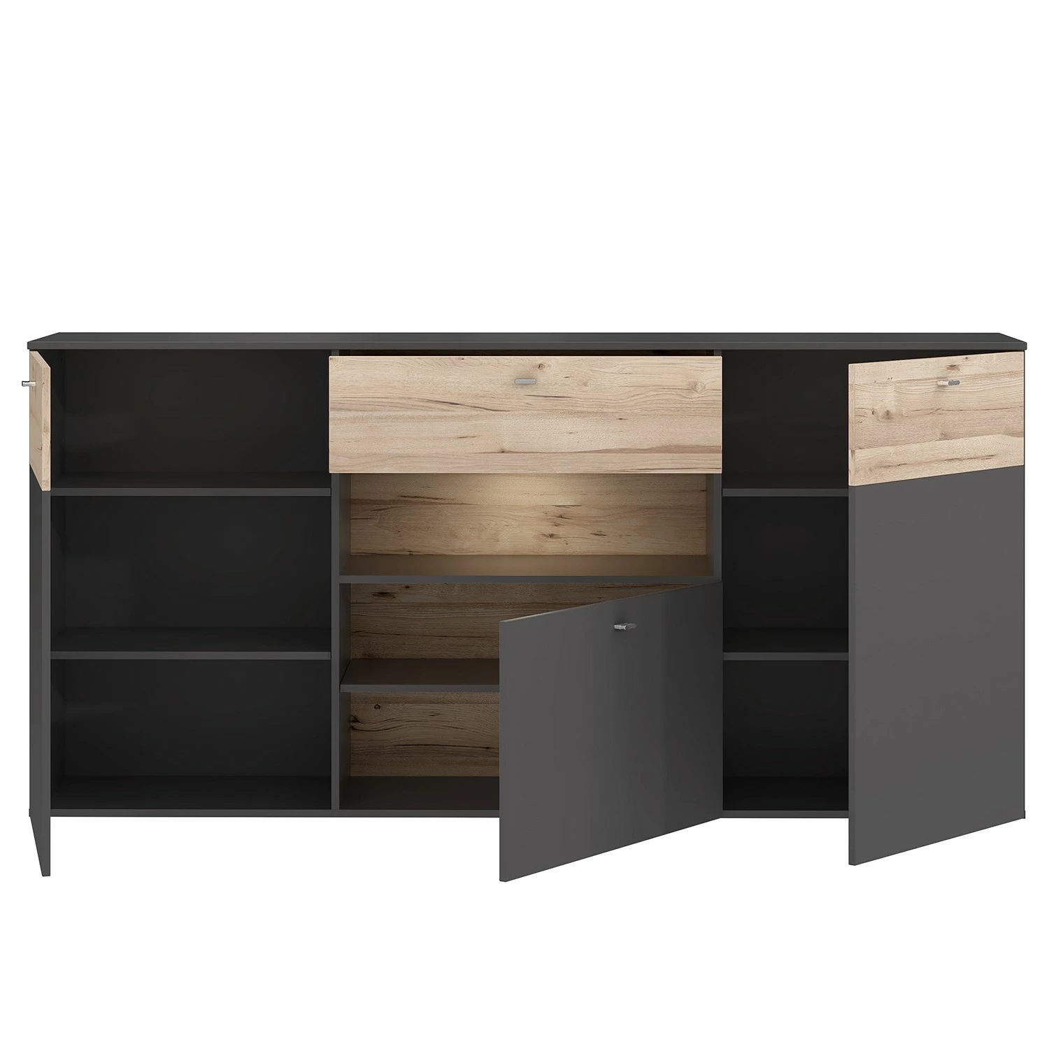 Loftscape Sideboard Corey - Inkl. Beleuchtung - Eiche Dekor / Grau 7 Loftscape Sideboard Corey - Inkl. Beleuchtung - Eiche Dekor / Grau – Bild 5