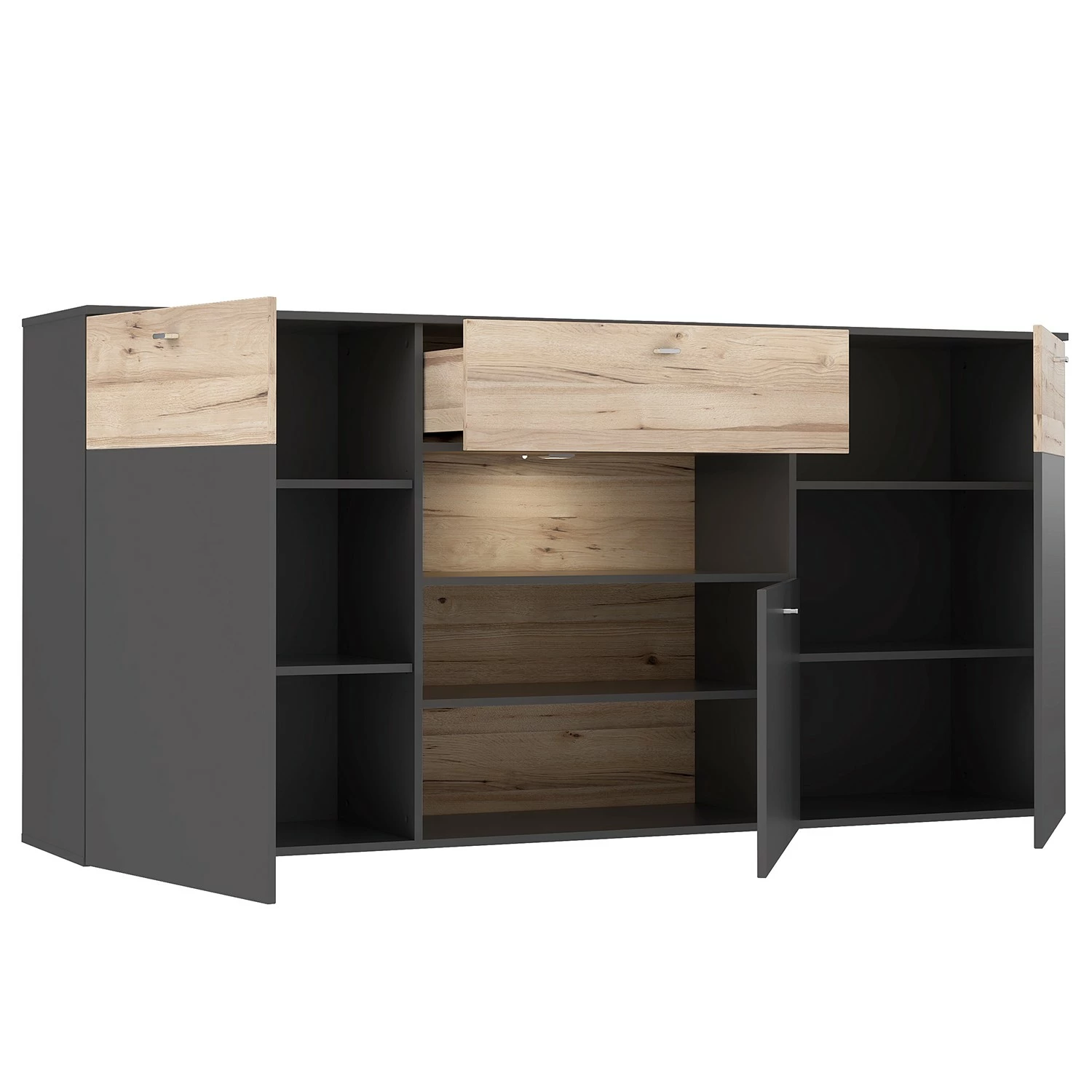 Loftscape Sideboard Corey - Inkl. Beleuchtung - Eiche Dekor / Grau 8 Loftscape Sideboard Corey - Inkl. Beleuchtung - Eiche Dekor / Grau – Bild 6