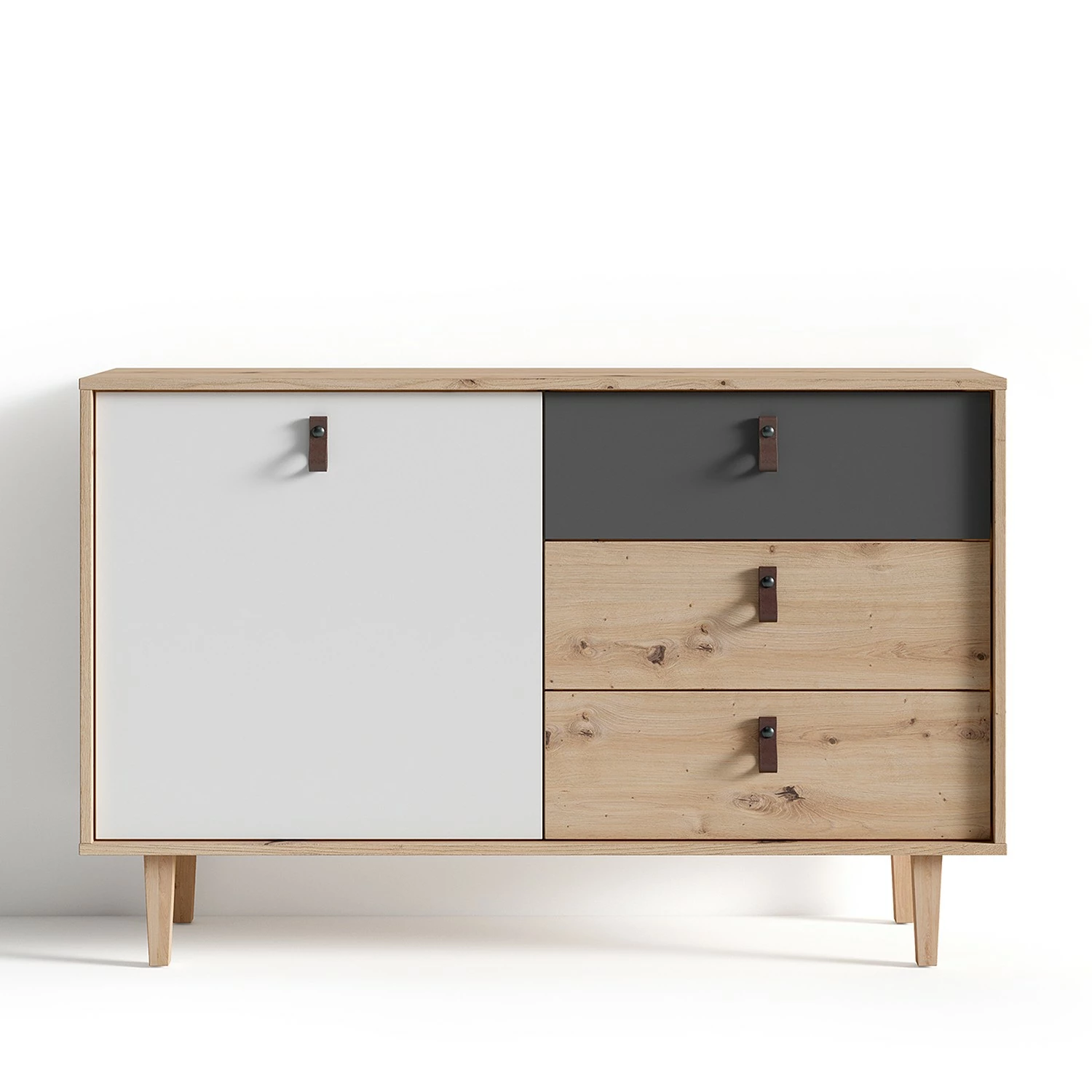 Fredriks Sideboard Bowood I - Eiche Artisan Dekor / Weiß 4 Fredriks Sideboard Bowood I - Eiche Artisan Dekor / Weiß – Bild 2