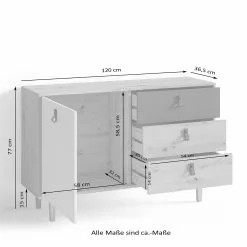 Fredriks Sideboard Bowood I - Eiche Artisan Dekor / Weiß 11 Fredriks Sideboard Bowood I - Eiche Artisan Dekor / Weiß -Büromöbel Verkaufsgeschäft 1000283829 210805 14243400060 SKETCH DETAILS P000000001000283829 sketch