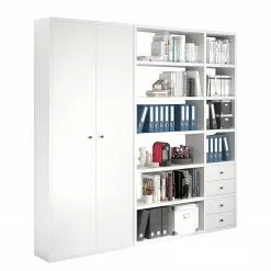 Fredriks Aktenregal-Kombination Emporio III - Lack Weiß