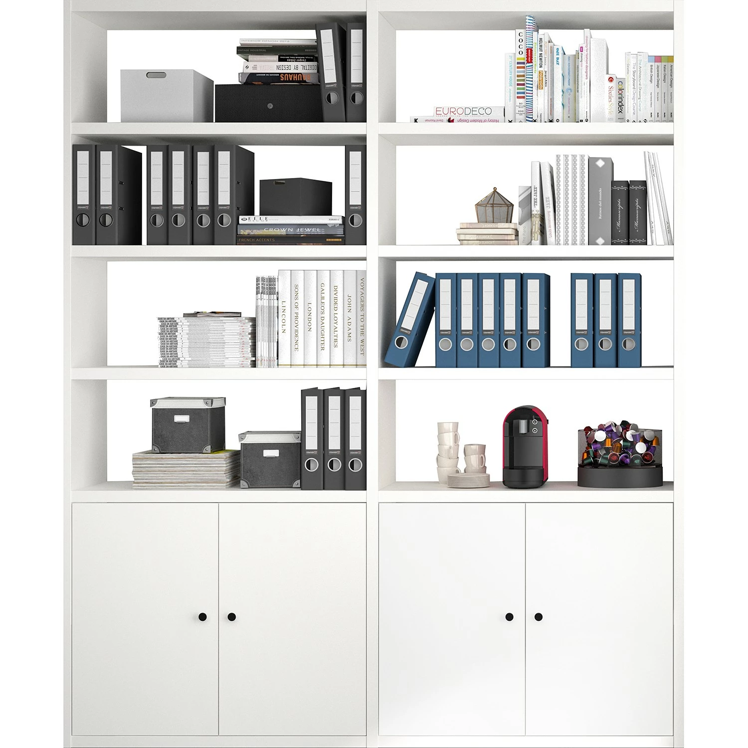 Fredriks Aktenregal-Kombination Emporio II - Lack Weiß 5 Fredriks Aktenregal-Kombination Emporio II - Lack Weiß – Bild 3