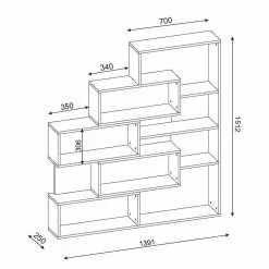 Loftscape Regal Mertyn - Weiß / Walnuss Hell Dekor -Büromöbel Verkaufsgeschäft 1000284396 210809 06093100187 SKETCH DETAILS P000000001000284396 sketch