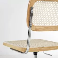 Mørteens Bürostuhl Ramon - Rattan / Buche massiv / Stahl - Beige / Buche / Chrom -Büromöbel Verkaufsgeschäft 1000285156 220524 045 DETAILS P000000001000285156