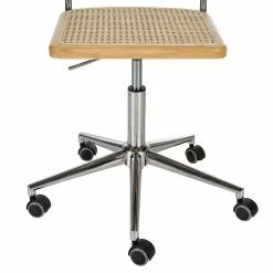 Mørteens Bürostuhl Ramon - Rattan / Buche massiv / Stahl - Beige / Buche / Chrom -Büromöbel Verkaufsgeschäft 1000285156 220524 065 DETAILS P000000001000285156