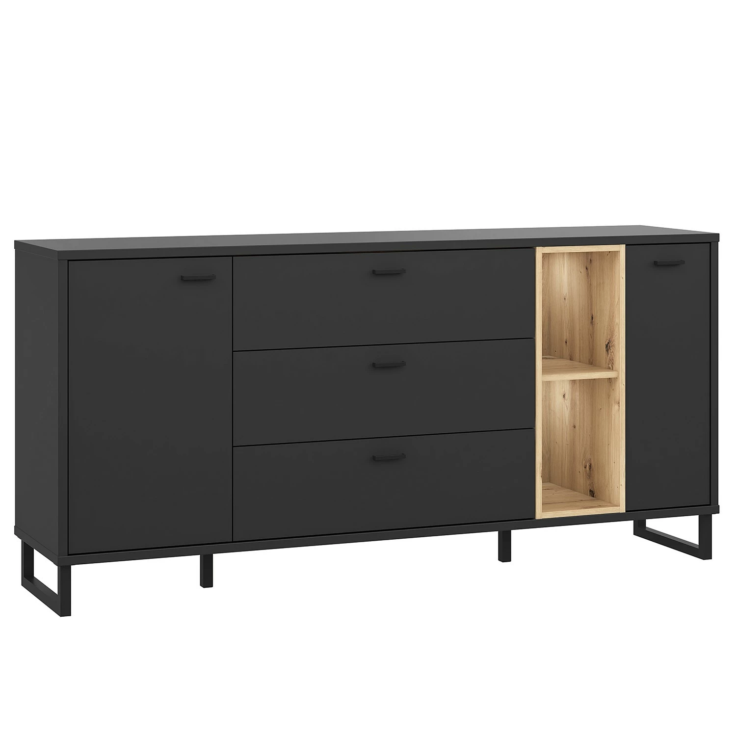 Loftscape Sideboard Mazzo - Schwarz / Eiche Artisan Dekor 3 Loftscape Sideboard Mazzo - Schwarz / Eiche Artisan Dekor