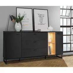 Loftscape Sideboard Mazzo - Schwarz / Eiche Artisan Dekor 18 Loftscape Sideboard Mazzo - Schwarz / Eiche Artisan Dekor -Büromöbel Verkaufsgeschäft 1000285799 210819 12212500040 MOOD DETAILS P000000001000285799 mood