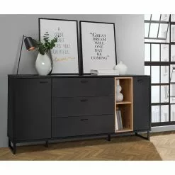 Loftscape Sideboard Mazzo - Schwarz / Eiche Artisan Dekor 19 Loftscape Sideboard Mazzo - Schwarz / Eiche Artisan Dekor -Büromöbel Verkaufsgeschäft 1000285799 210819 12212500041 MOOD DETAILS P000000001000285799 mood