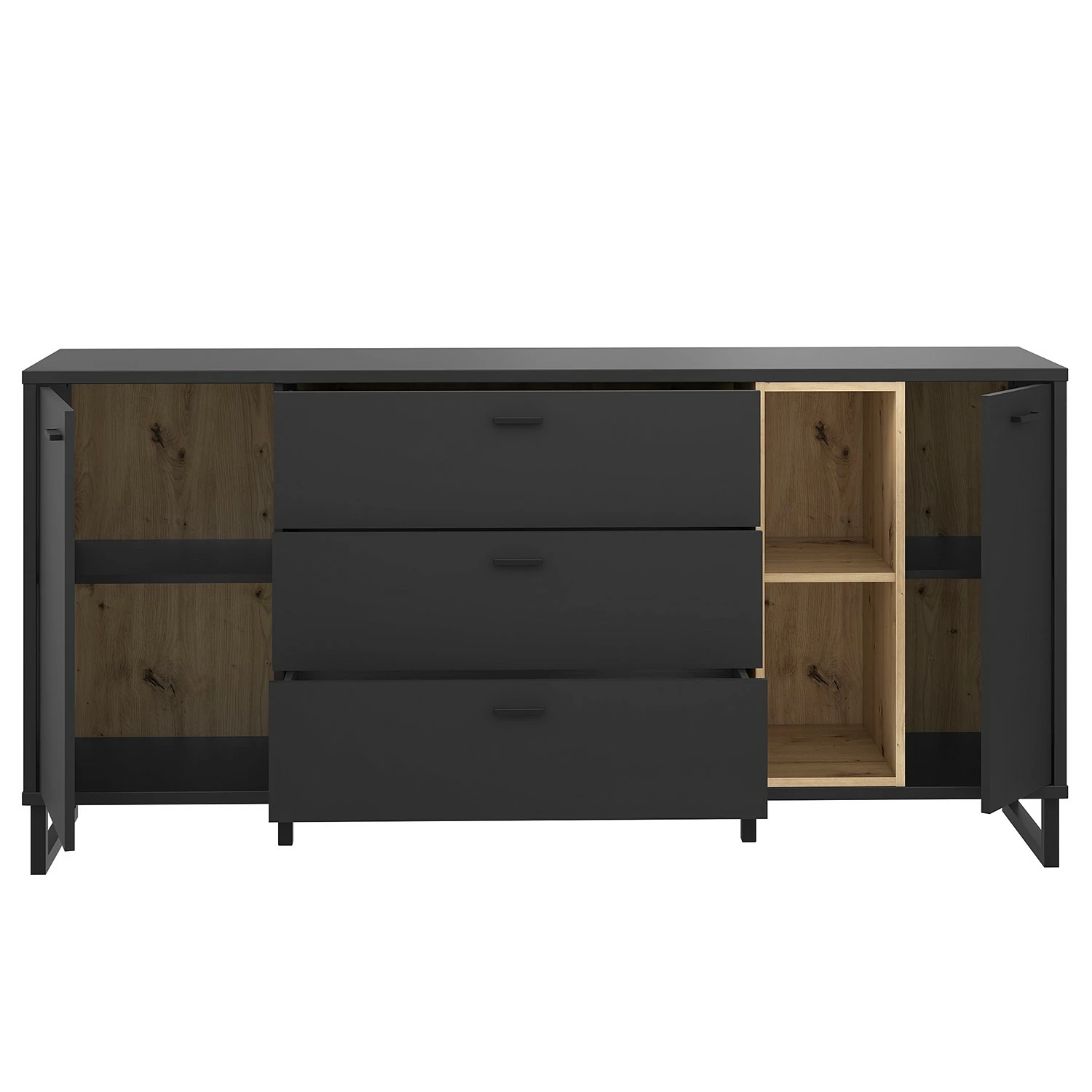 Loftscape Sideboard Mazzo - Schwarz / Eiche Artisan Dekor 11 Loftscape Sideboard Mazzo - Schwarz / Eiche Artisan Dekor – Bild 9