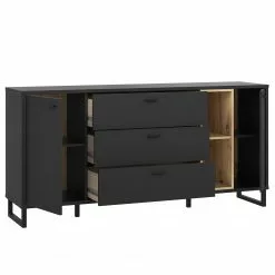 Loftscape Sideboard Mazzo - Schwarz / Eiche Artisan Dekor 24 Loftscape Sideboard Mazzo - Schwarz / Eiche Artisan Dekor -Büromöbel Verkaufsgeschäft 1000285799 210819 12212500046 DETAILS P000000001000285799