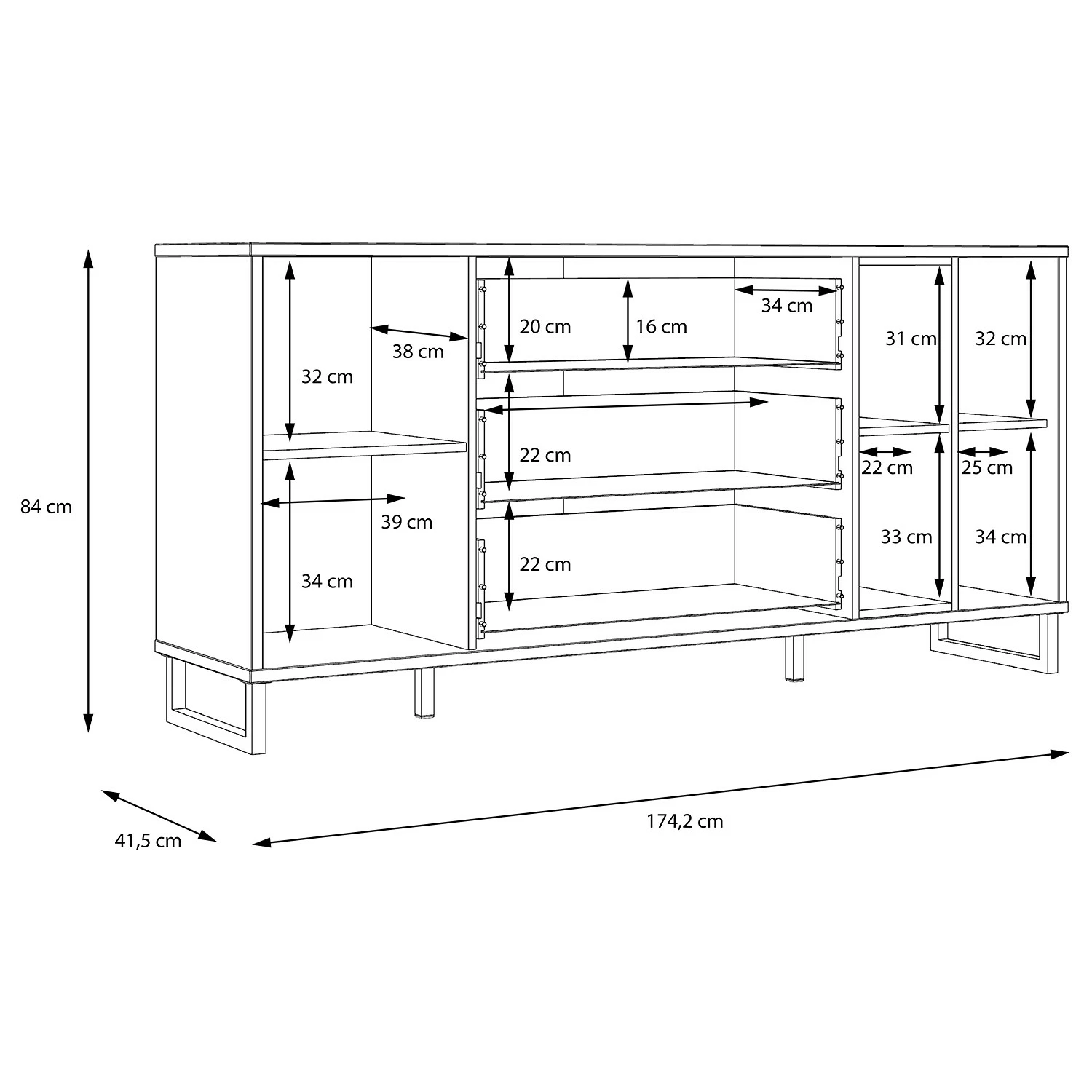 Loftscape Sideboard Mazzo - Schwarz / Eiche Artisan Dekor 15 Loftscape Sideboard Mazzo - Schwarz / Eiche Artisan Dekor – Bild 13
