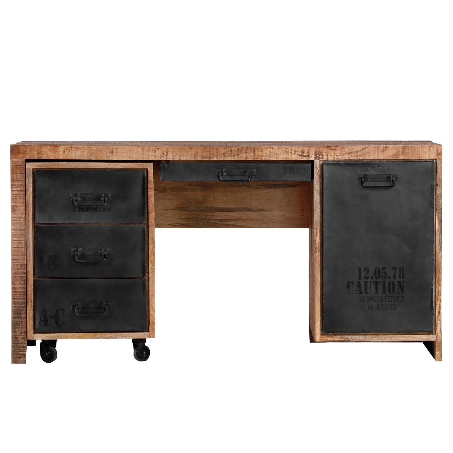 Red Living Büroset Washington (2-teilig) - Mango massiv / Eisen - Mango / Anthrazit 5 Red Living Büroset Washington (2-teilig) - Mango massiv / Eisen - Mango / Anthrazit – Bild 3