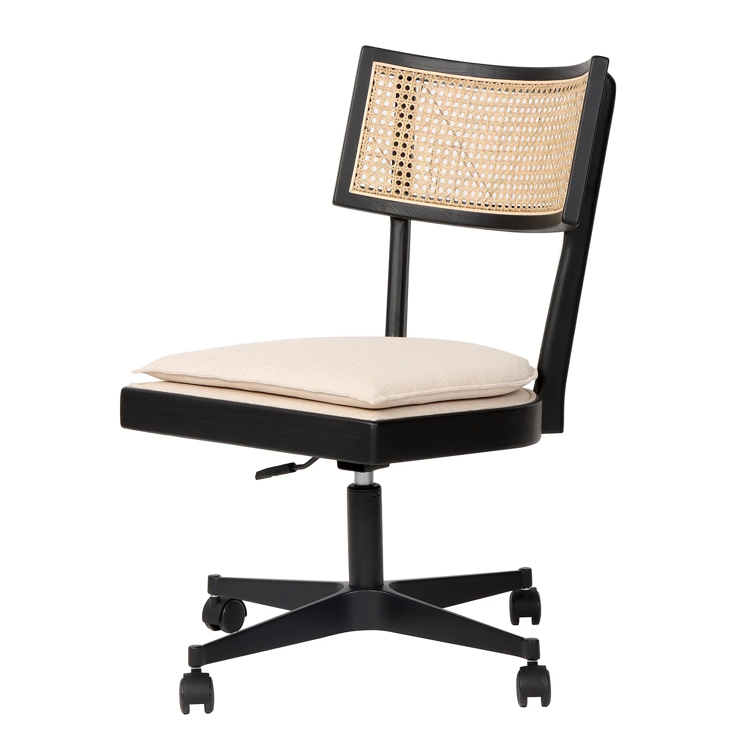 Mørteens Bürostuhl Davik - Webstoff / Esche massiv / Rattan - Creme / Esche Schwarz / Schwarz 3 Mørteens Bürostuhl Davik - Webstoff / Esche massiv / Rattan - Creme / Esche Schwarz / Schwarz