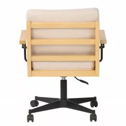 Mørteens Bürostuhl David - Webstoff / Eiche massiv / Stahl - Creme / Eiche / Schwarz -Büromöbel Verkaufsgeschäft 1000288171 220610 045 DETAILS P000000001000288171