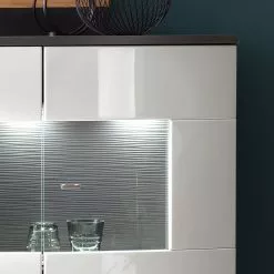 Loftscape Sideboard Intento I - Hochglanz Weiß / Anthrazit -Büromöbel Verkaufsgeschäft 1000288186 210827 12095600052 DETAILS P000000001000288186