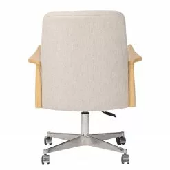 Mørteens Bürostuhl Burns - Webstoff / Eiche massiv / Metall - Creme / Eiche Hell / Silber -Büromöbel Verkaufsgeschäft 1000288193 220610 045 DETAILS P000000001000288193